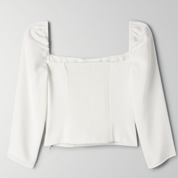 NWT Aritzia - Wilfred Cabo Blouse Top Shirt in Rustwood XXS - Picture 5 of 14